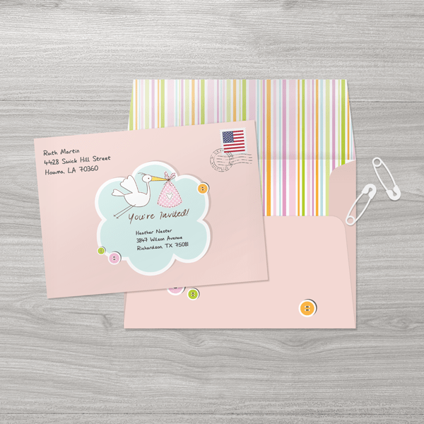 Custom printed envelopes with company logo and branding.