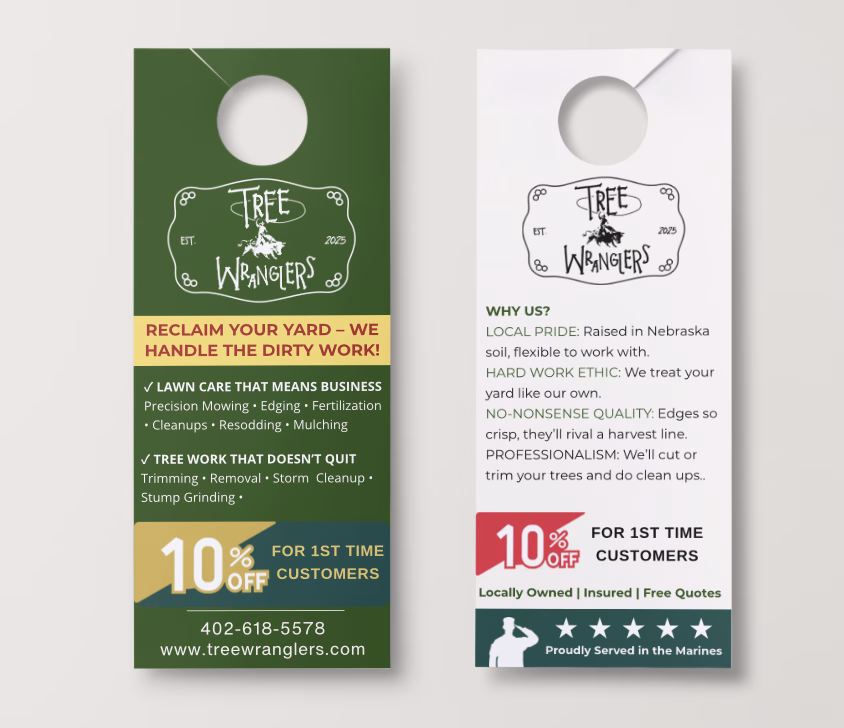 Door hangers by HuskerPrint