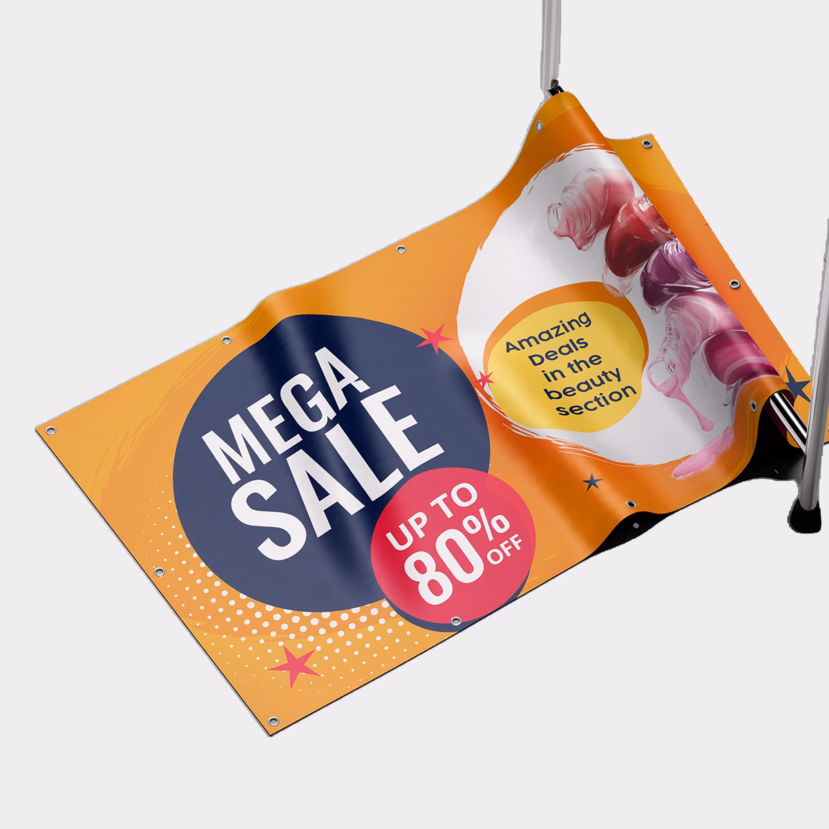 Custom-Printed Business Banner Displayed Outdoors