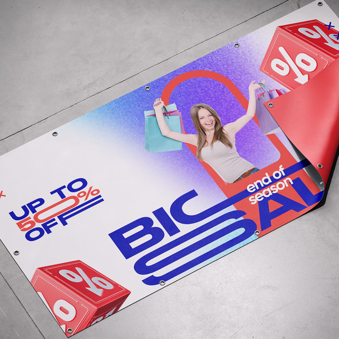 High-Impact Custom Banner for Event and Brand Visibility Large Custom Banner Displayed at a Business Event