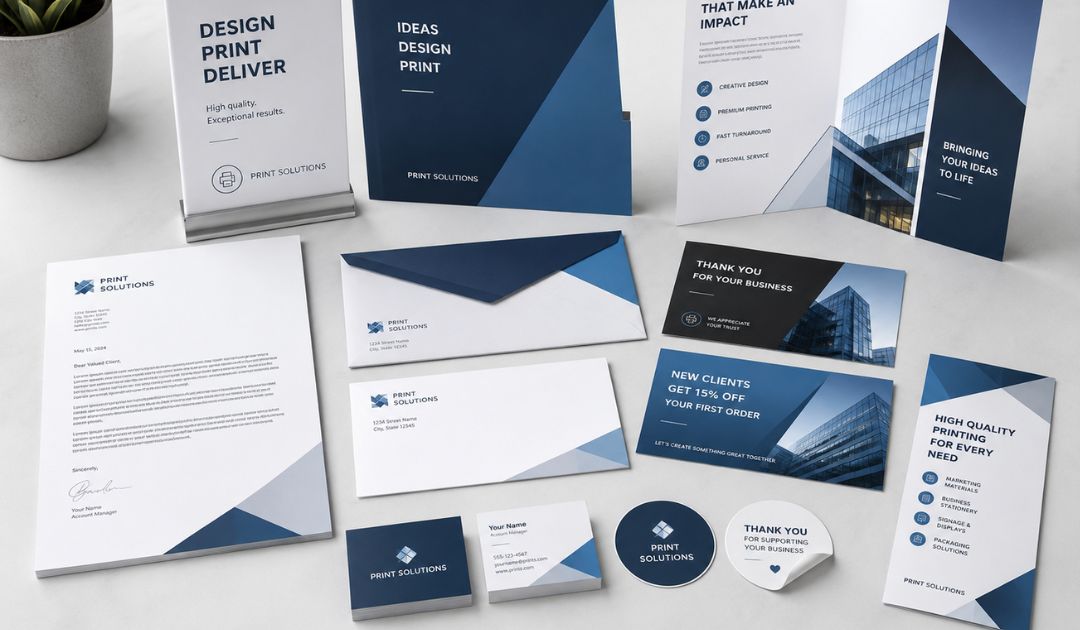 Different printed marketing materials from Huskerprint in Omaha